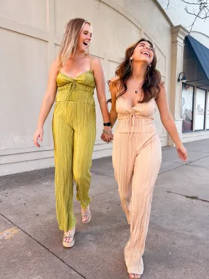 Autumn Pleated Pant - Champagne