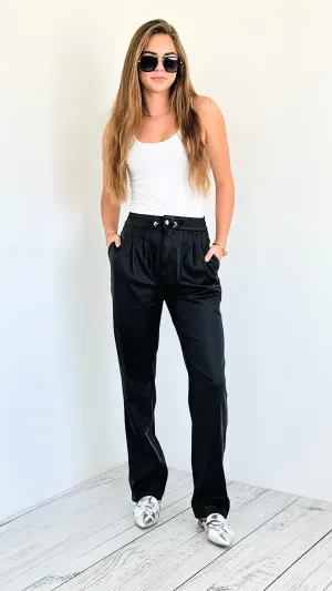City Noir Pleated Pants