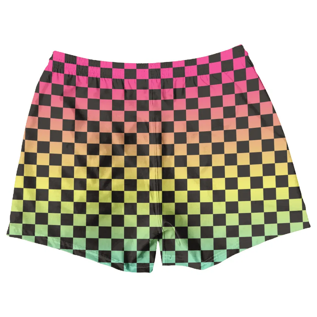 Endless Summer Rainbow Check Men's Volley Shorts