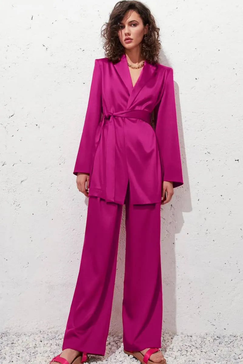 Fashionable MediumVioletRed Suit Camisole Suit