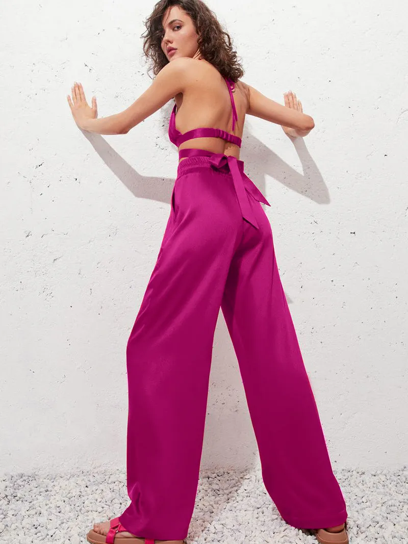 Fashionable MediumVioletRed Suit Camisole Suit