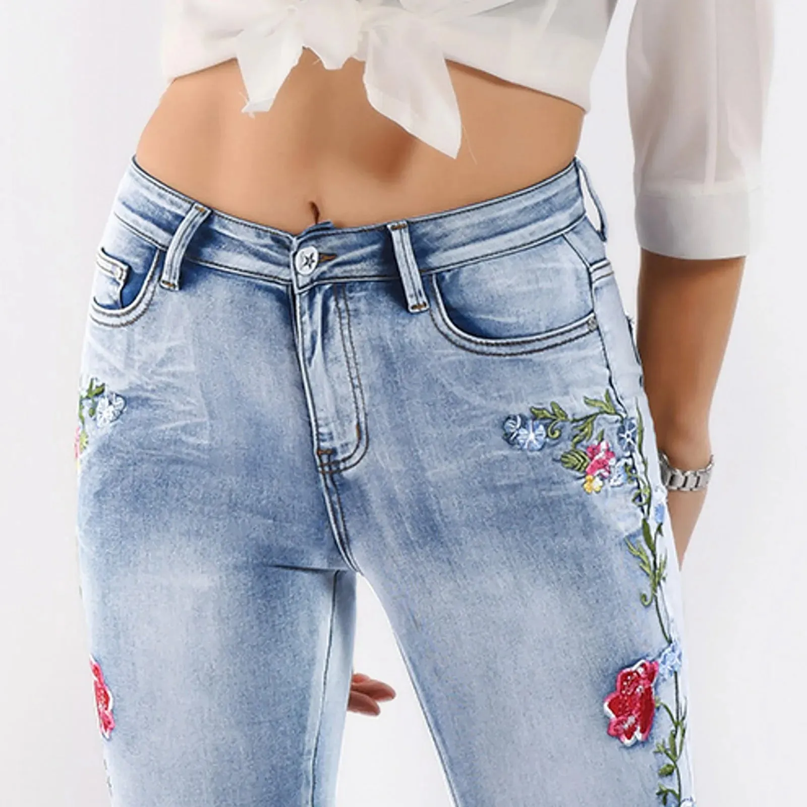 Fitness Leggings Length Plus Women's Jeans