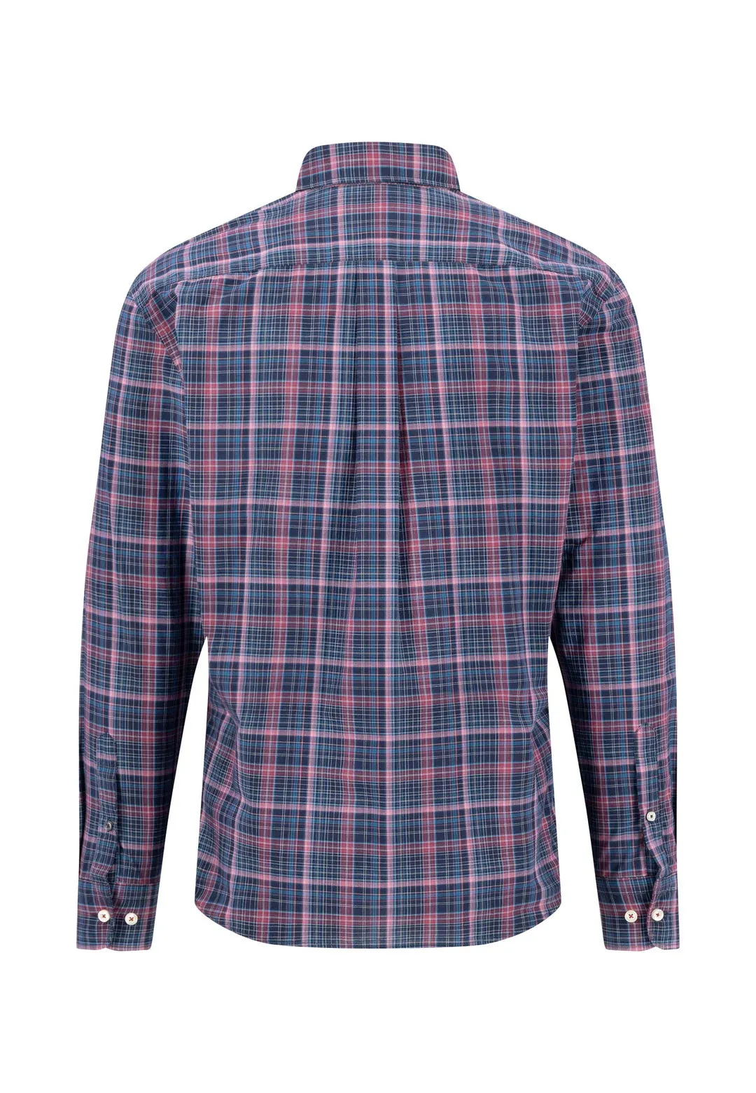 Fynch Hatton Check shirt Ruby Red /pink/ Navy