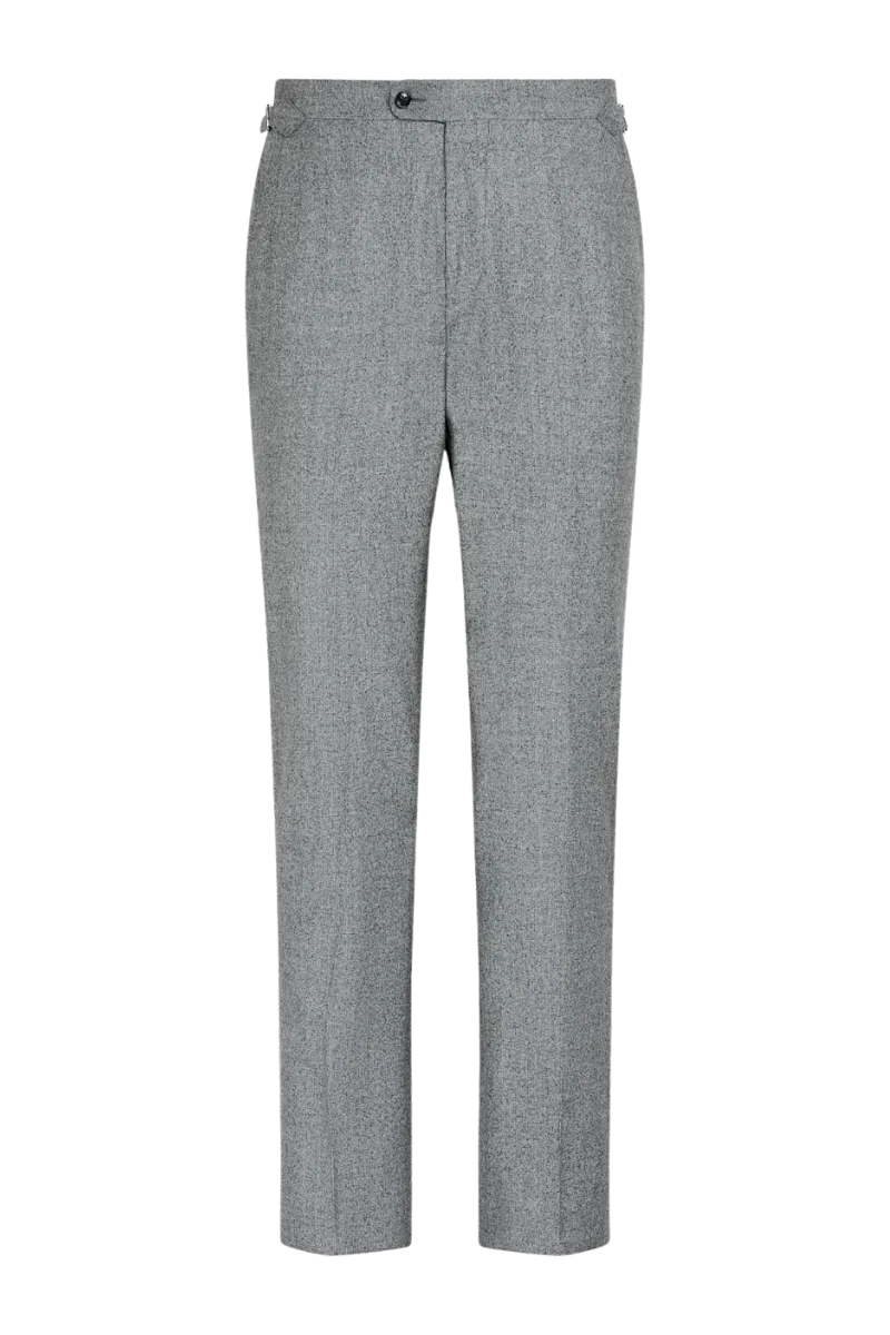 Grey Wool Single Breasted Peak Lapel 3-Piece Suit
