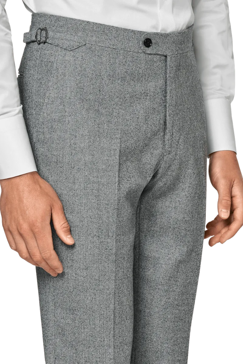 Grey Wool Single Breasted Peak Lapel 3-Piece Suit