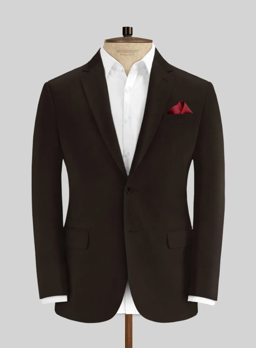 Italian Dark Brown Cotton Stretch Suit
