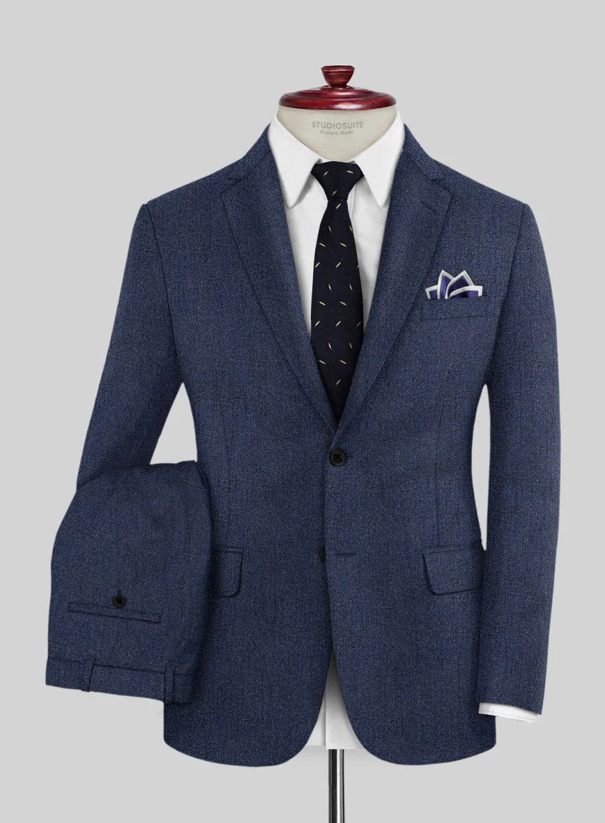 Italian Tavi Blue Nailhead Flannel Suit