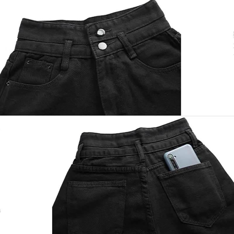 Korean Fashion Strap High-waisted Denim Shorts