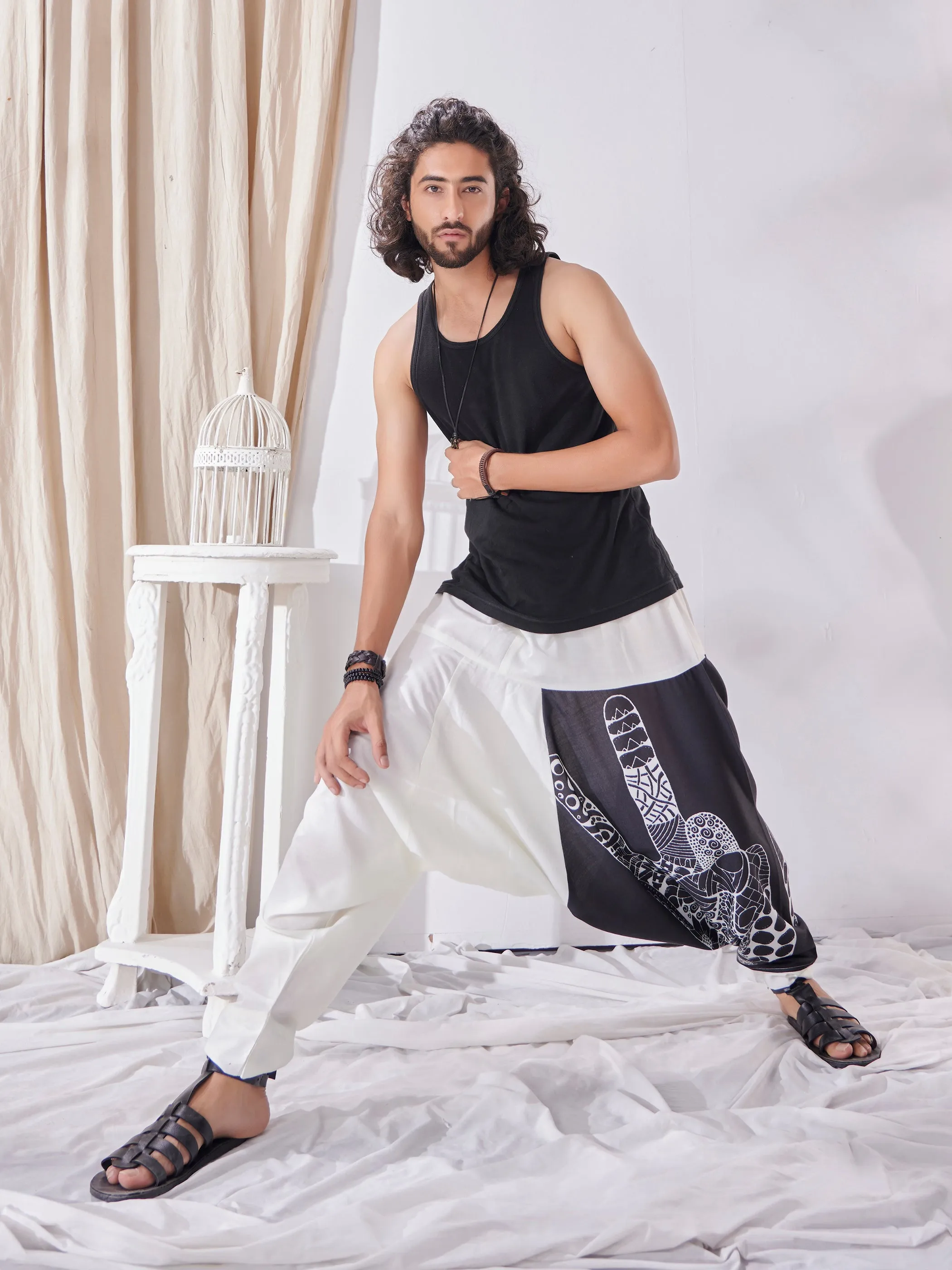 Men's Aladdin Ninja Hippy Boho Harem Pants For Yoga Dance Travel