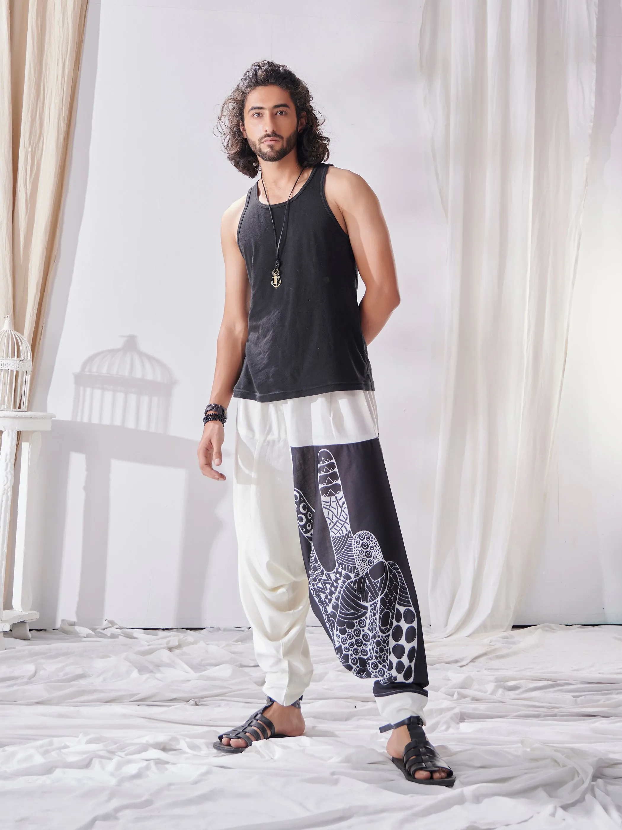 Men's Aladdin Ninja Hippy Boho Harem Pants For Yoga Dance Travel