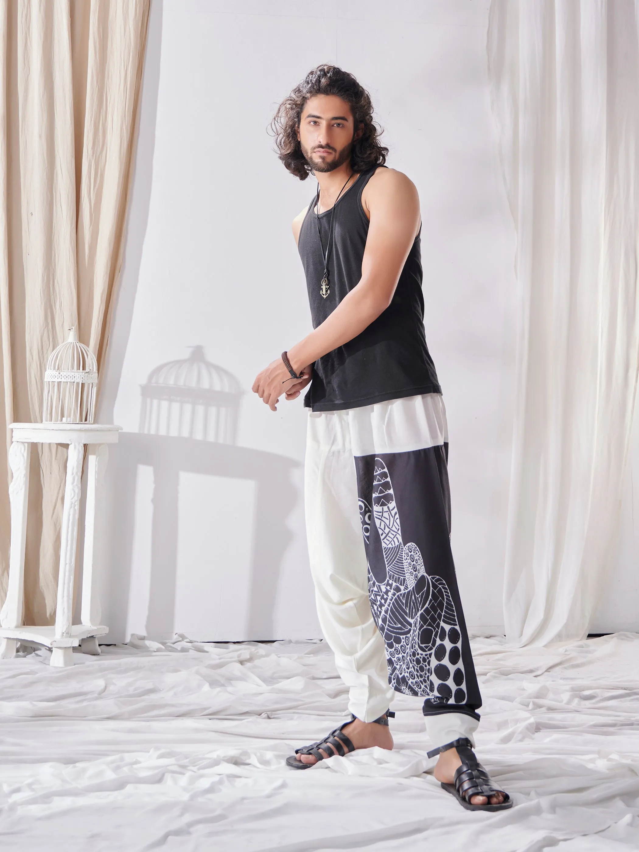Men's Aladdin Ninja Hippy Boho Harem Pants For Yoga Dance Travel