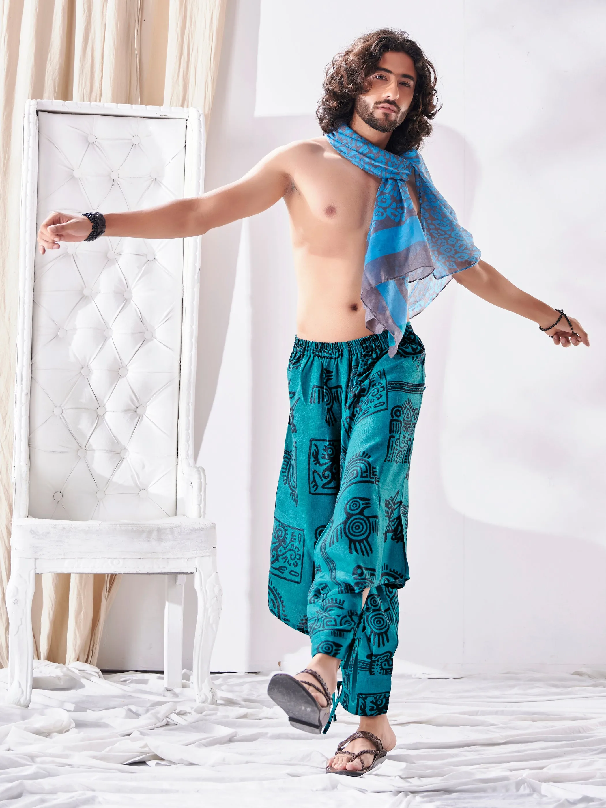 Men's Arabic Style Gypsy Harem Boho Travel Pant