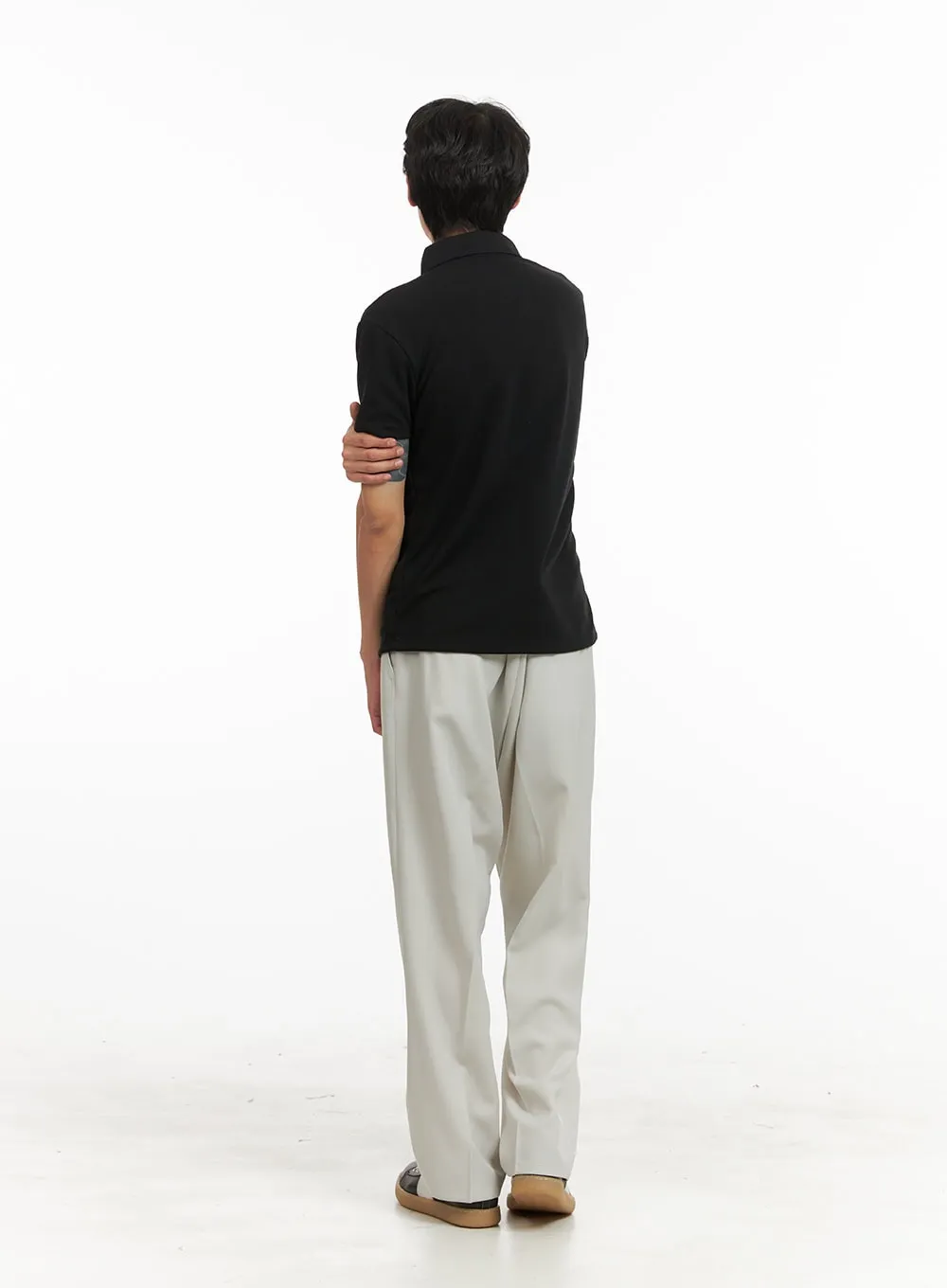 Men's Loose Fit Tailored Pants (White) IY424