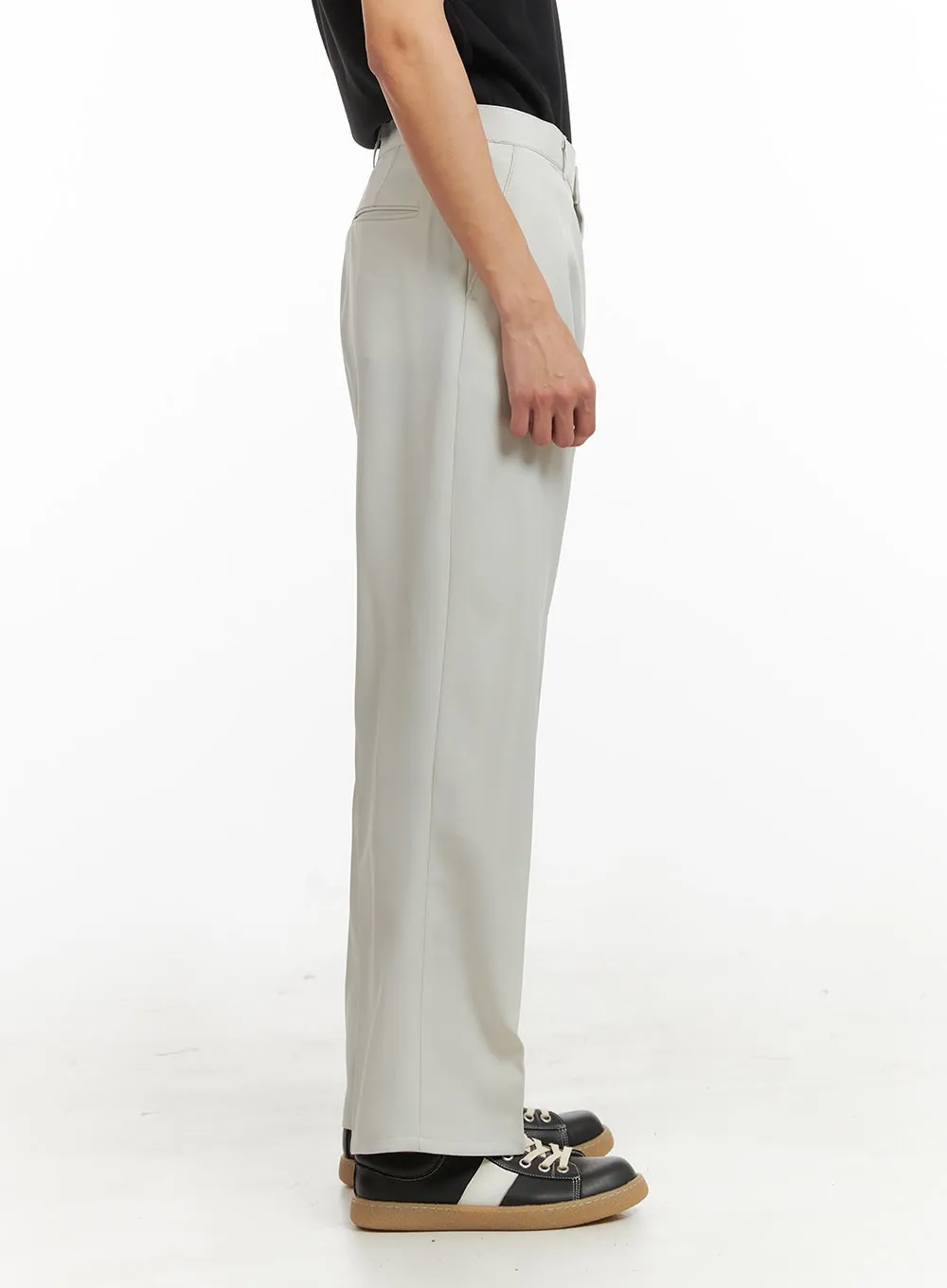 Men's Loose Fit Tailored Pants (White) IY424