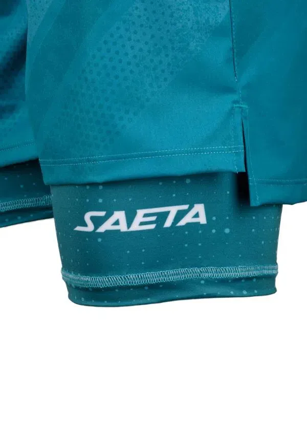 Men's Running Set - Shirt & 2-in-1 Shorts Teal