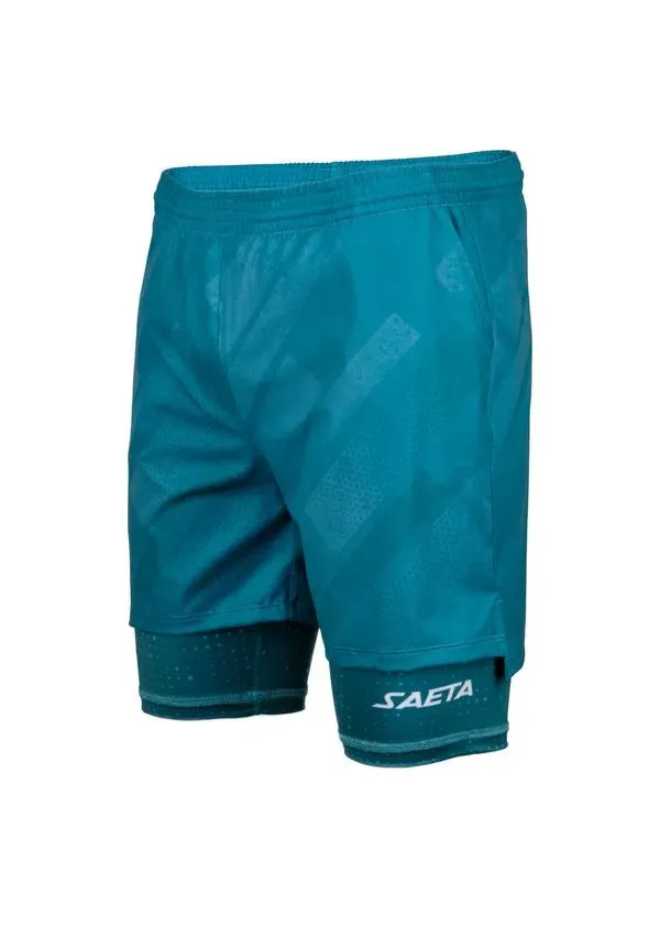 Men's Running Set - Shirt & 2-in-1 Shorts Teal