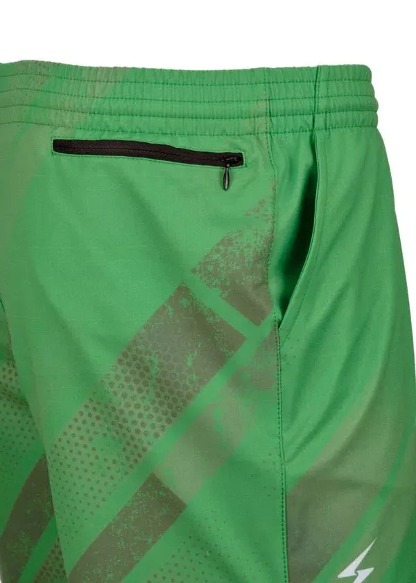 Men's Running Set - Shirt & 2-in-1 Shorts White / Green
