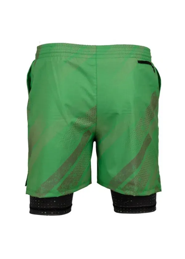 Men's Running Set - Shirt & 2-in-1 Shorts White / Green