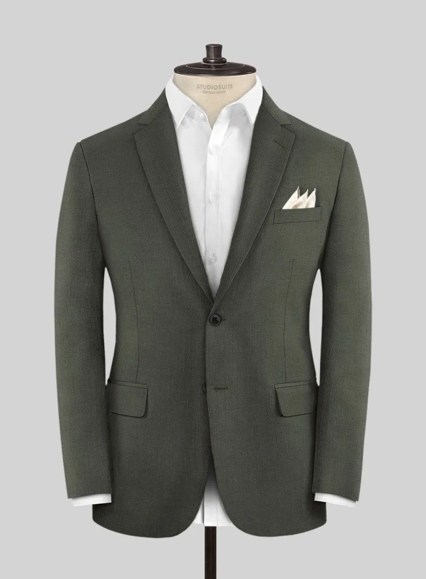 Napolean Stretch Olive Green Wool Suit