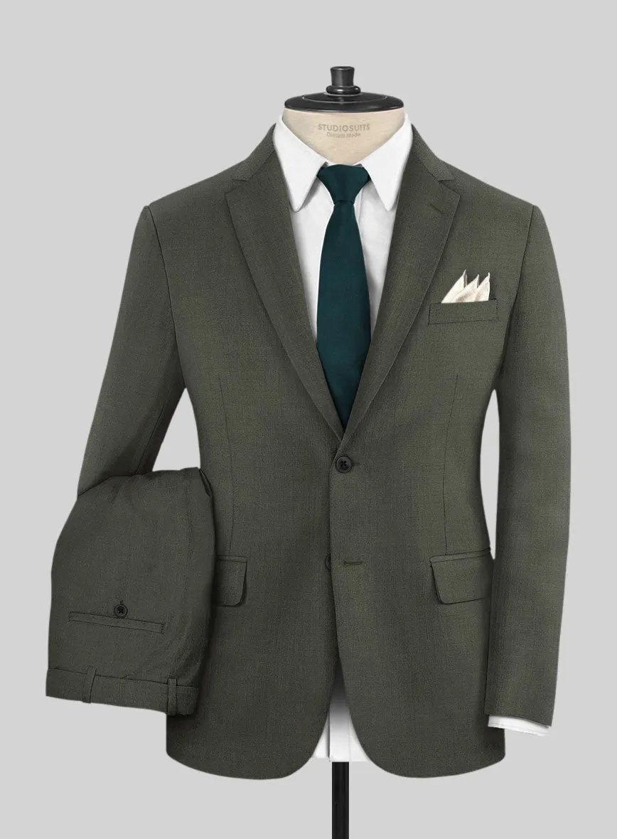 Napolean Stretch Olive Green Wool Suit