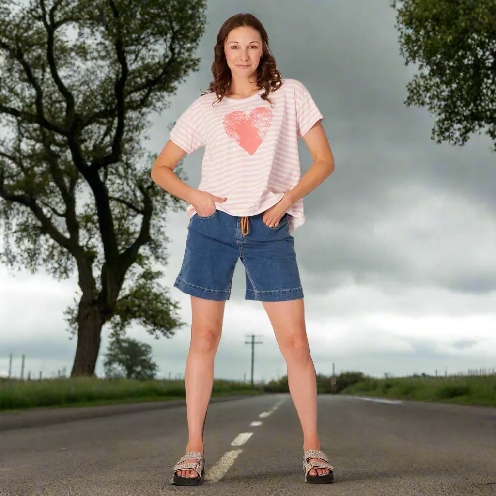 Pleated Back Tee - Pink