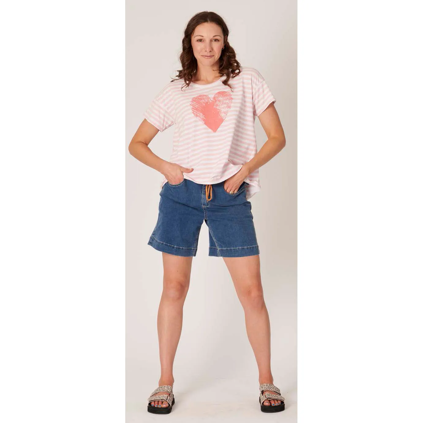 Pleated Back Tee - Pink