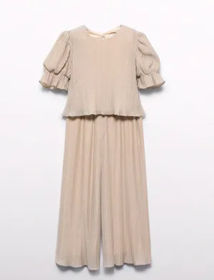Pleated Knit Trouser Set