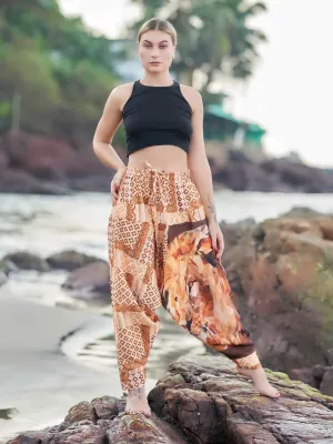 Women's Boho Lion Genie Bohemian Hippy Harem Pants For Dance Travel